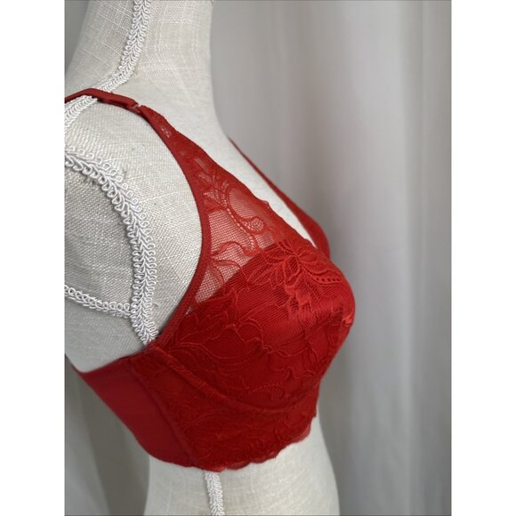 Maidenform Red Lace Bra With Versatile Detachable Straps 36D - Picture 4 of 6
